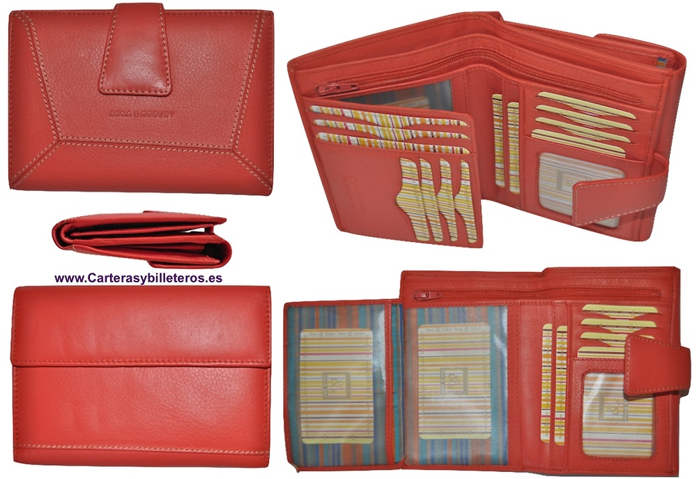 LEATHER WALLET PURSE WOMEN WITH BIG 