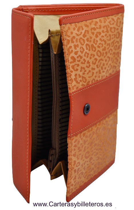 LEATHER WALLET WOMAN PURSE AND CARD FOLDER 