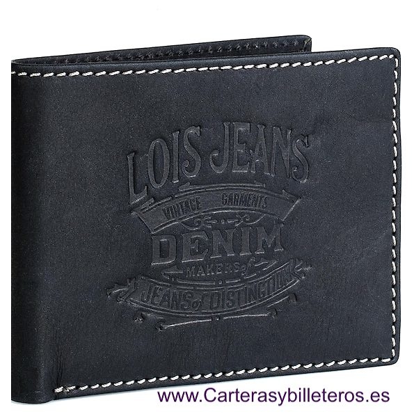 LOIS CARD HOLDER IN JEANS CALFSKIN WITH THE BRAND ENGRAVED IN FIRE 