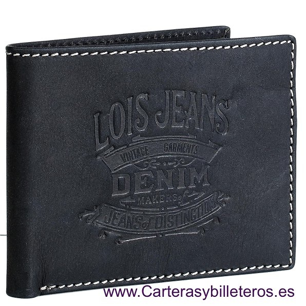 LOIS JEANS COW LEATHER WALLET WITH FIRE ENGRAVED BRAND FOR MEN 