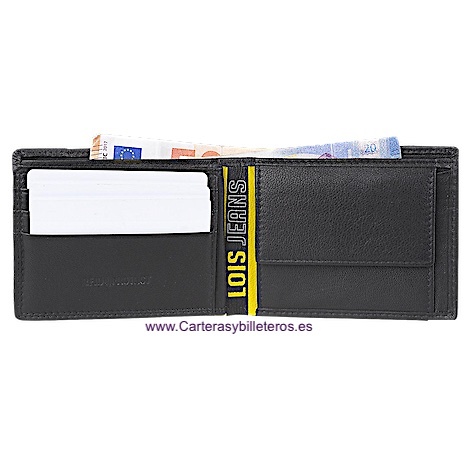 LOIS JEANS MEN'S LEATHER WALLET WITH PURSE 