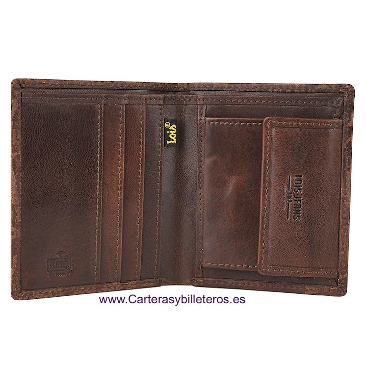 LOIS MEN'S LEATHER WALLET WITH PURSE AND BILLFOLD WALLET 