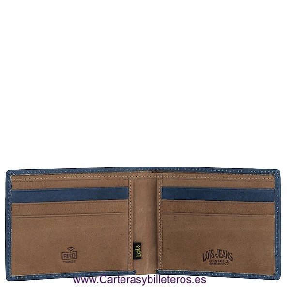 LOIS WALLET IN WAXED LEATHER CARD HOLDER AND OUTSIDE PURSE 