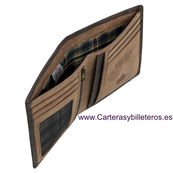 LOIS WALLET IN WAXED LEATHER CARD HOLDER AND OUTSIDE PURSE 