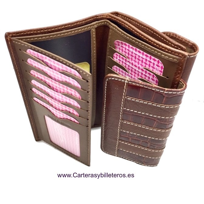 LONG WOMEN'S WALLET OF COCO AND COW LEATHER MADE IN UBRIQUE GRANDE 