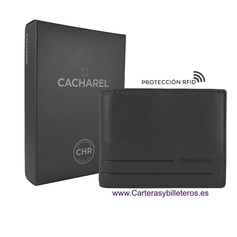 LUXURY CACHAREL MEN'S LEATHER WALLET WITH PURSE AND TOP CARD HOLDER 