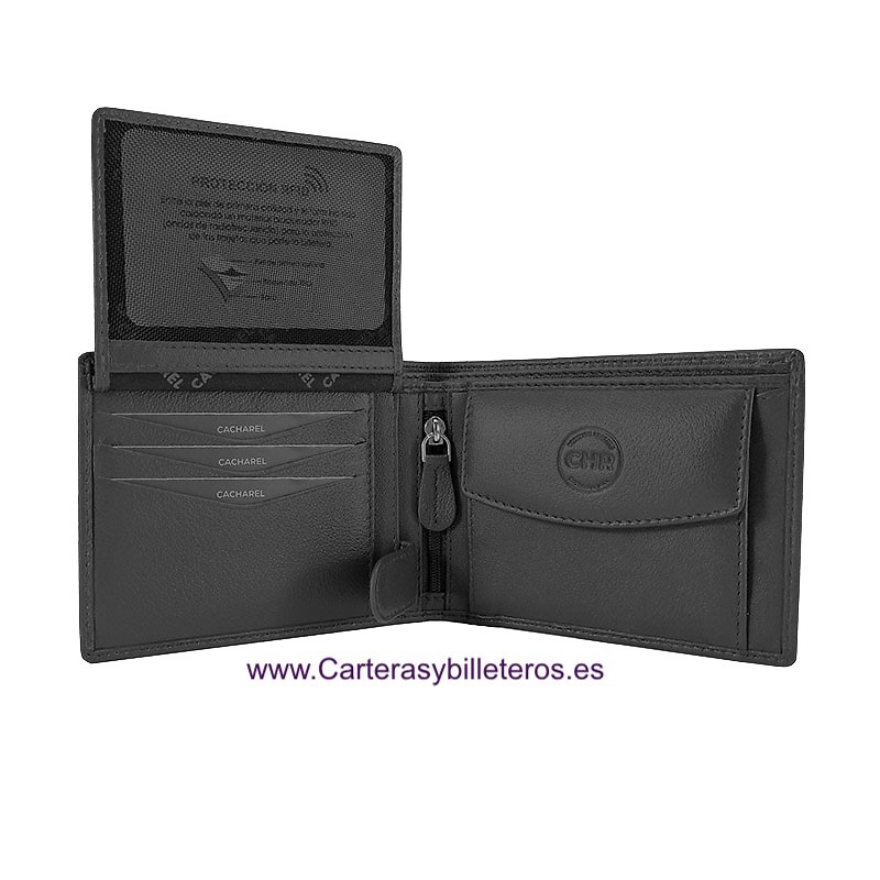 LUXURY CACHAREL MEN'S LEATHER WALLET WITH PURSE AND TOP CARD HOLDER 