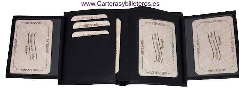 LUXURY TAFILETE LEATHER CARD WALLET MADE IN SPAIN 14 CARDS 