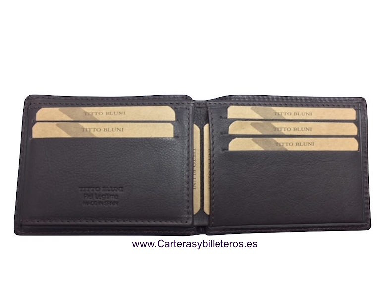 MAN CARDFOLDER BRAND BLUNI TITTO MAKE LUXURY LEATHER MADE IN SPAIN 