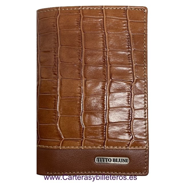 MAN WALLET BRAND BLUNI TITTO MAKE IN COCO LEATHER 16 CREDIT CARDS 
