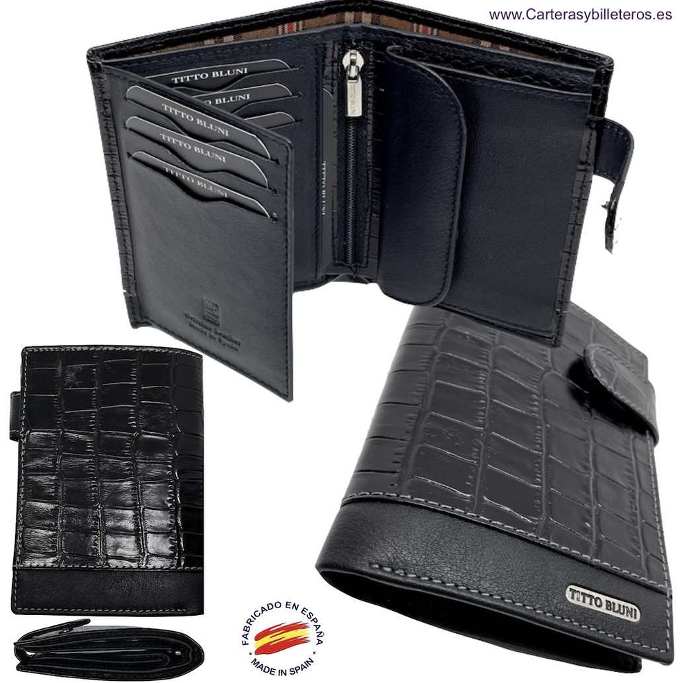MAN WALLET BRAND BLUNI TITTO MAKE IN COCO LEATHER WITH EXTERIOR CLOSED 