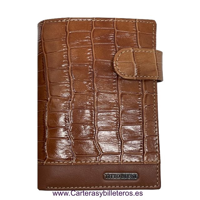 MAN WALLET BRAND BLUNI TITTO MAKE IN COCO LEATHER WITH EXTERIOR CLOSED 