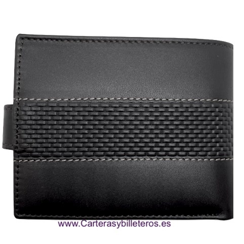 MAN WALLET BRAND BLUNI TITTO MAKE IN LUXURY LEATHER CARBONO 
