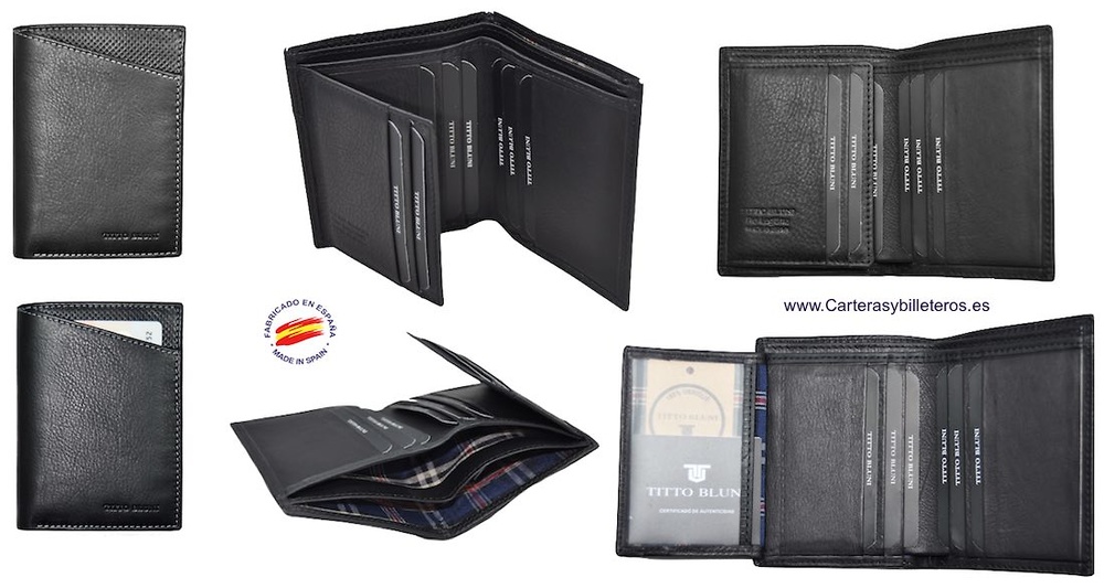 MAN WALLET BRAND BLUNI TITTO MAKE IN LUXURY LEATHER FOR 9 CREDIT CARDS 