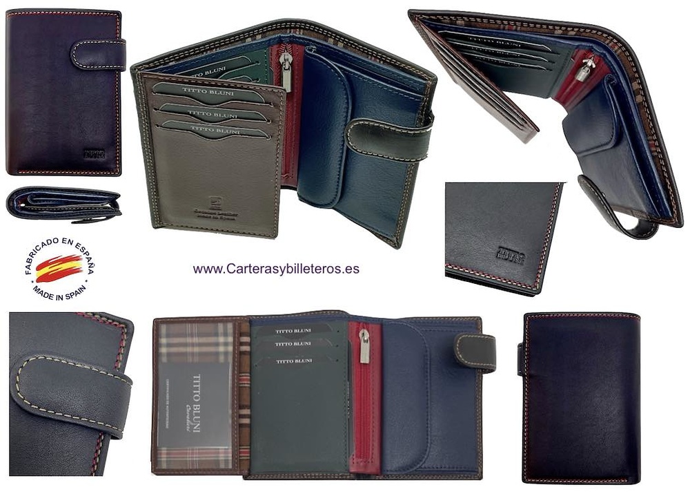 MAN WALLET BRAND BLUNI TITTO MAKE IN LUXURY LEATHER WITH EXTERIOR CLOSED SPECIAL EDITION 