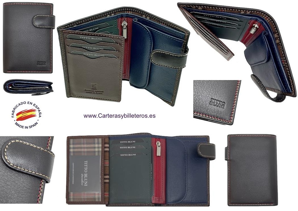 Titto Bluni men s leather wallet luxury colors