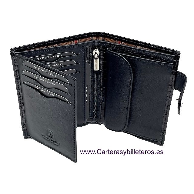 MAN WALLET BRAND BLUNI TITTO MAKE IN LUXURY LEATHER WITH EXTERIOR CLOSED 