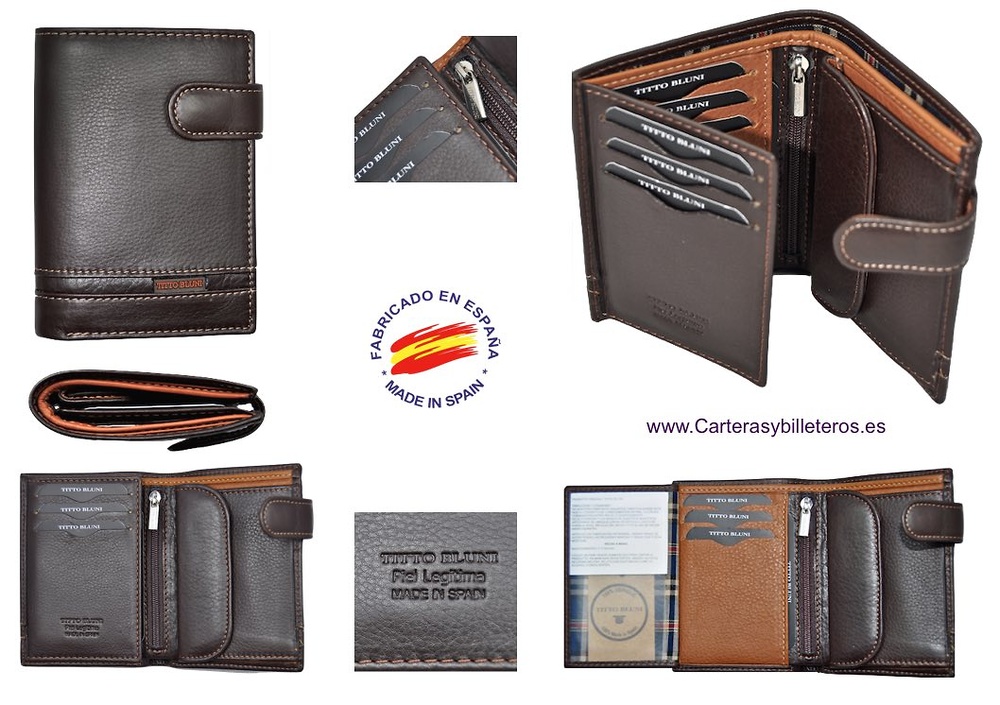 MAN WALLET BRAND BLUNI TITTO MAKE IN LUXURY LEATHER WITH EXTERIOR CLOSED 