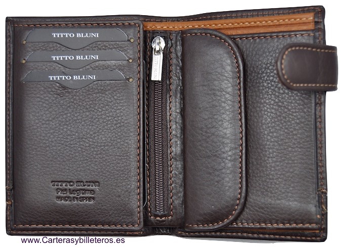 MAN WALLET BRAND BLUNI TITTO MAKE IN LUXURY LEATHER WITH EXTERIOR CLOSED 