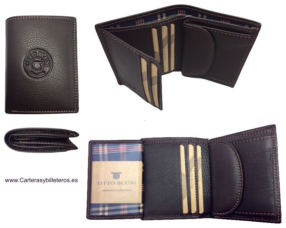 MAN WALLET BRAND BLUNI TITTO MAKE IN LUXURY LEATHER WITH PURSE 
