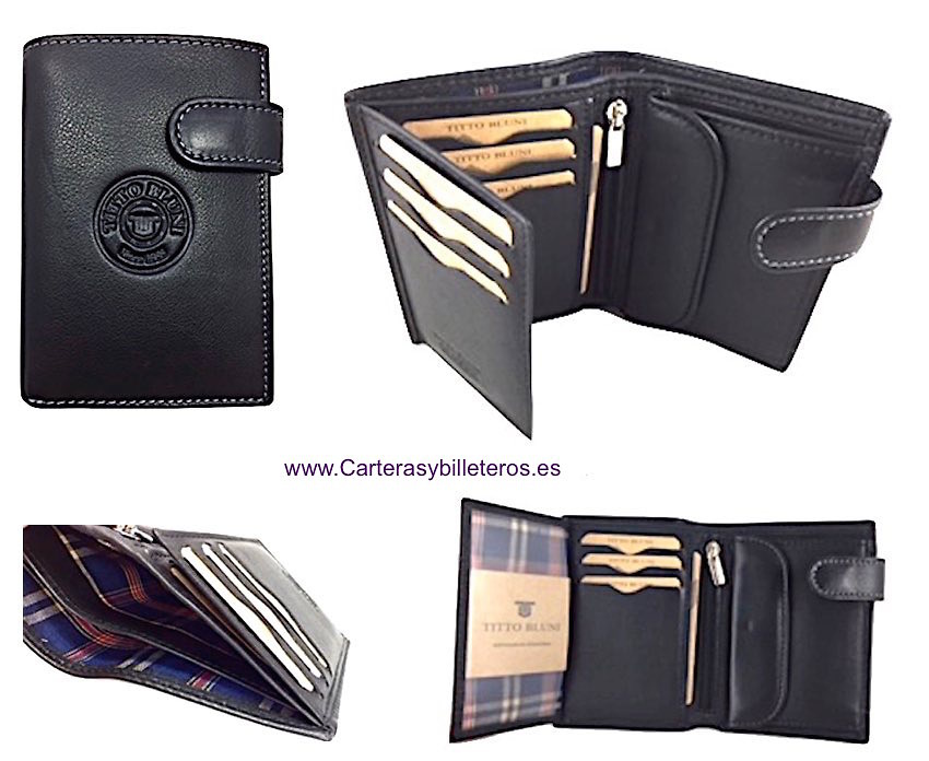 MAN WALLET BRAND BLUNI TITTO MAKE IN LUXURY LEATHER WITH ZIPPER 
