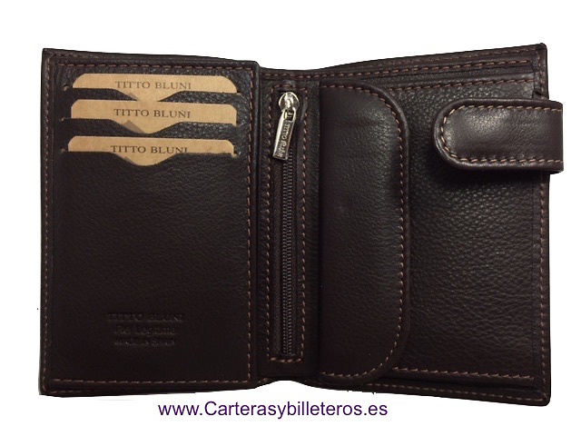 MAN WALLET BRAND BLUNI TITTO MAKE IN LUXURY LEATHER WITH ZIPPER 