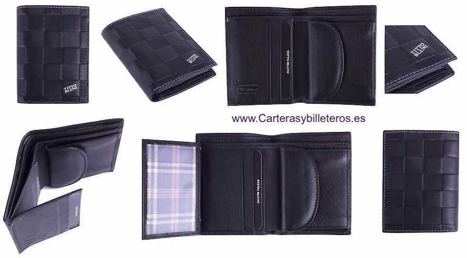 MAN WALLET TITTO BLUNI MAKE IN LUXURY LEATHER WITH PURSE EXCLUSIVE 