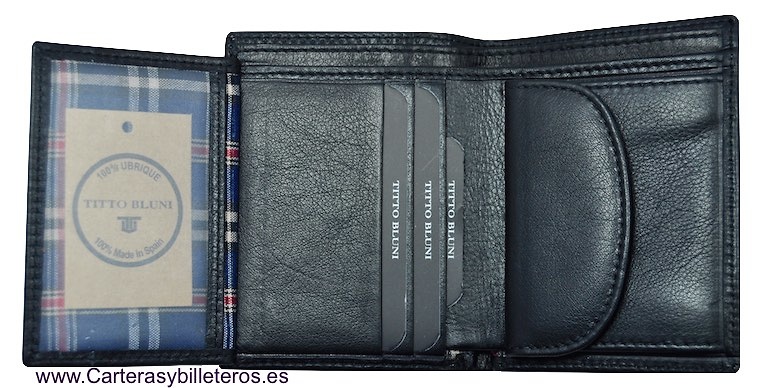 MAN WALLET TITTO BLUNI MAKE IN LUXURY LEATHER WITH PURSE GRAPHITEC 