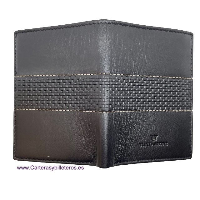 MAN WALLET WITH PURSE TITTO BLUNI IN LUXURY CARBON LEATHER 