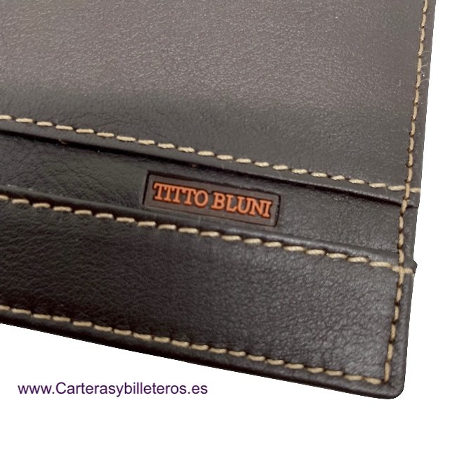 MAN WALLETS BRAND BLUNI TITTO MAKE LUXURY LEATHER MADE IN SPAIN 