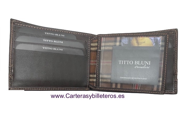 MAN WALLETS BRAND BLUNI TITTO MAKE LUXURY LEATHER MADE IN SPAIN 