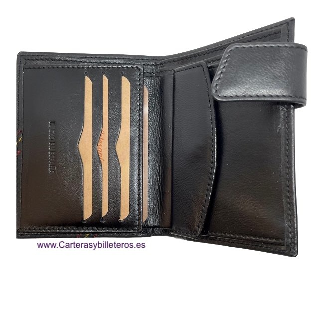 MAN'S LEATHER WALLET WITH PESPOINT AND FLAG OF SPAIN 