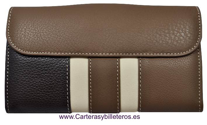 MEDIO WALLET WOMEN'S WITH A LEATHER BOW MADE IN SPAIN 