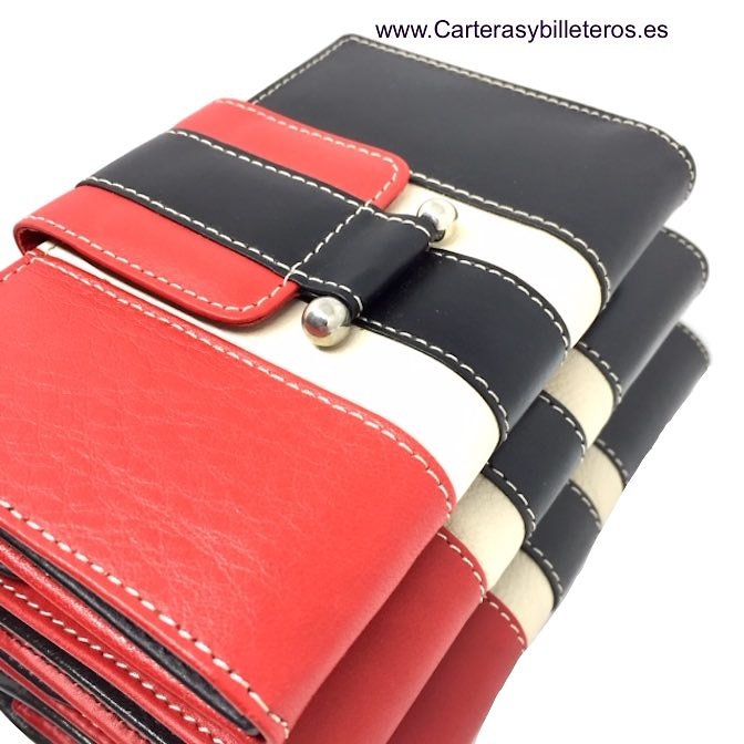 MEDIO WALLET WOMEN'S WITH A LEATHER BOW MADE IN SPAIN 