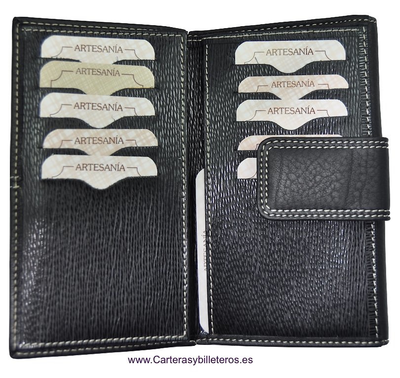 MEDIUM WOMEN'S WALLET WITH TWO LEATHER FINISHES MADE IN SPAIN 