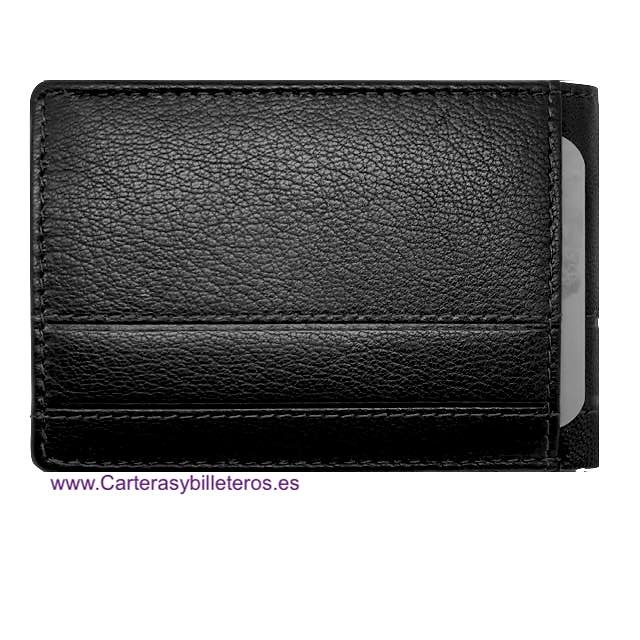 MEN'S LEATHER MINI WALLET WITH COIN PURSE FOR 5 CARDS 