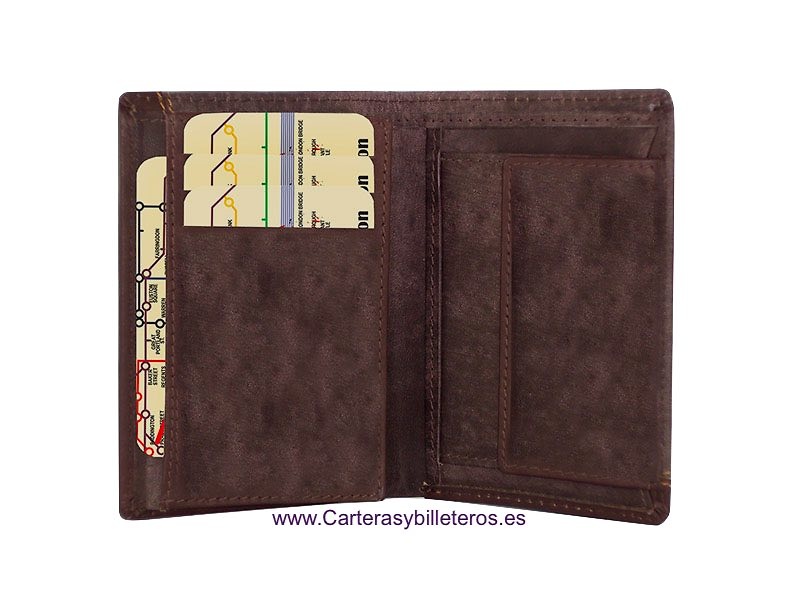 MEN'S LEATHER WALLET WITH PURSE AND DOUBLE WALLET 