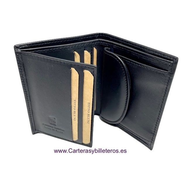 MEN'S LUX LEATHER WALLETS WITH TITTO BLUNI PURSE AND THE BRAND ENGRAVED ON LEATHER 