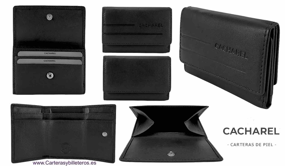 Cacharel men's small luxury leather wallets 