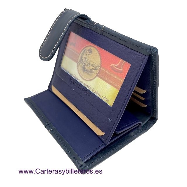 MEN'S WALLET LEATHER FROM UBRIQUE WITH SPAIN FLAG AND EXTERIOR CLOSURE 