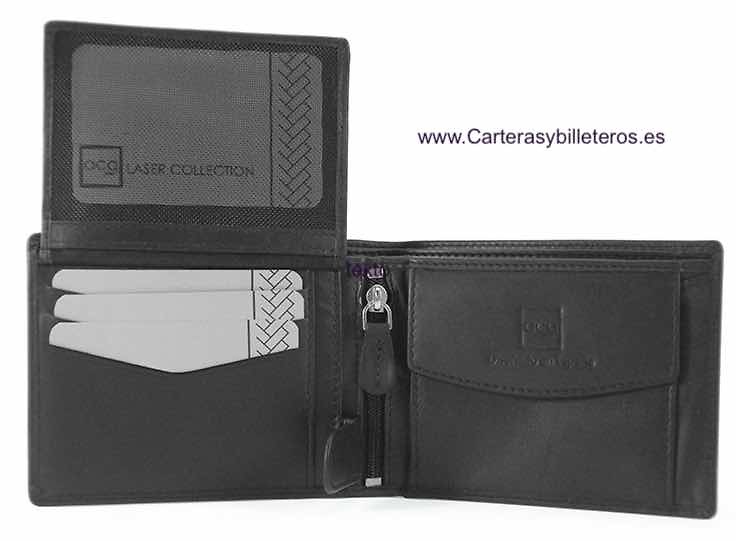 MEN'S WALLET PURSE IN NAPA LEATHER FOR 10 CARDS WITH PURSE 