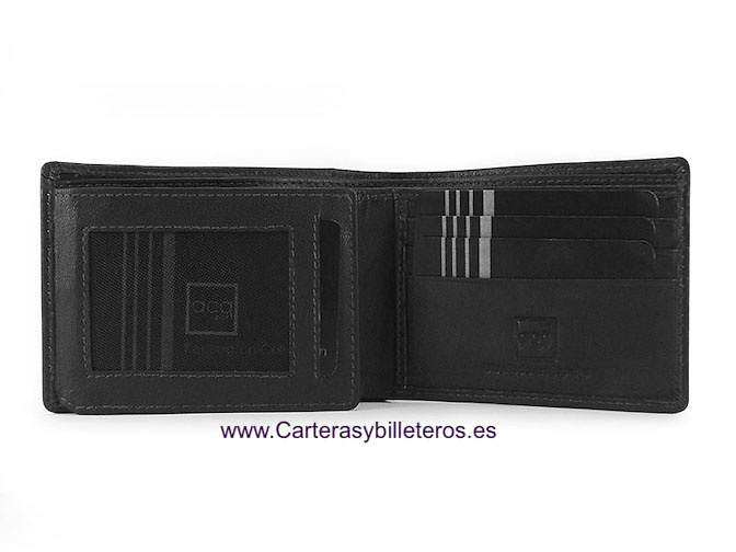 MEN'S WALLET PURSE IN NAPA LEATHER FOR 10 CARDS 
