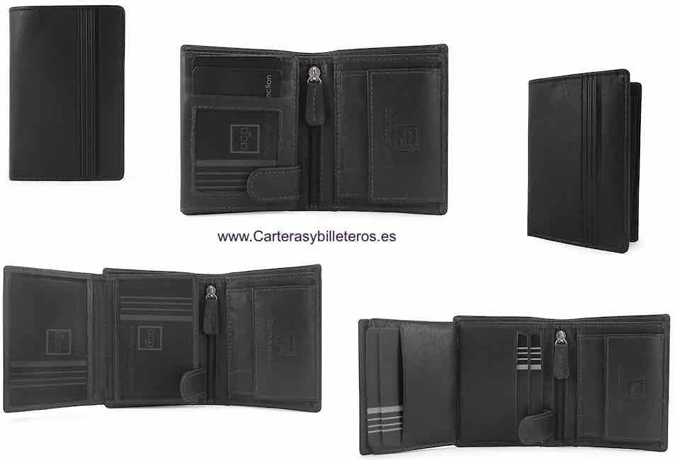 MAN'S WALLET WITH BLACK NAPPA LEATHER PURSE 