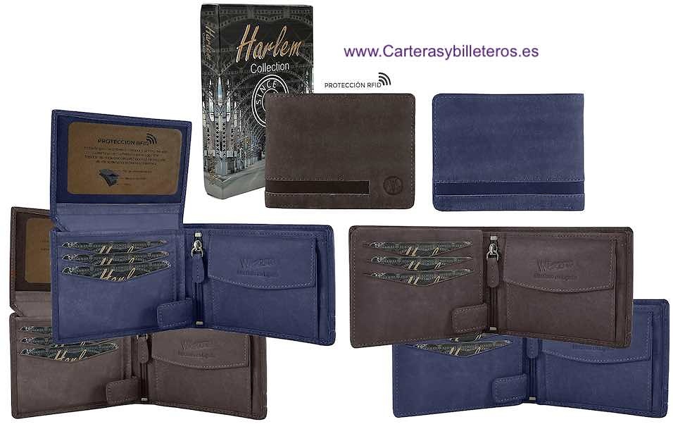 MEN'S WALLET WALLET IN WAXED LEATHER FOR 10 CARDS WILDZONE 