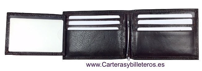 MEN'S WALLET WITH BANKNOTE CLIP AND OUTSIDE CARD 