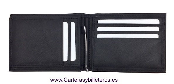 MEN'S WALLET WITH BANKNOTE CLIP AND OUTSIDE CARD 