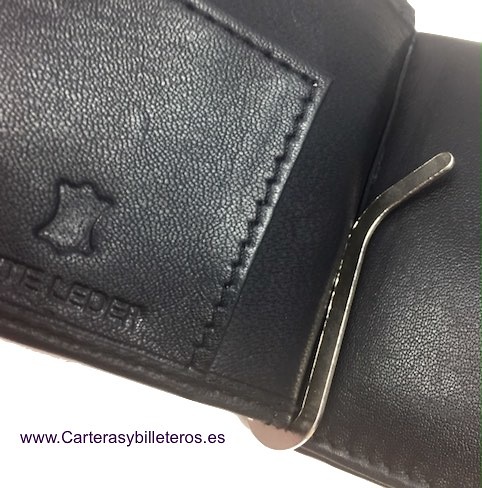 MEN'S WALLET WITH BANKNOTE CLIP AND OUTSIDE PURSE 