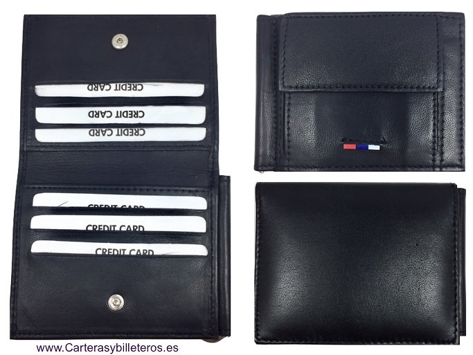 MEN'S WALLET WITH BANKNOTE CLIP AND OUTSIDE PURSE 