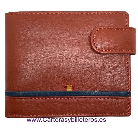 MEN'S WALLET WITH SIENA LEATHER PURSE WITH FLAG OF SPAIN 