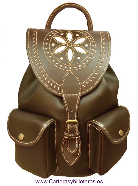 Mochila de piel mochila piel mochila marron hombre mujer